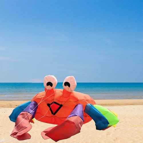 Colorful Crab Wind Emblem Ground Kite, Large Decorations for Seaside Lawn, Toy Kite