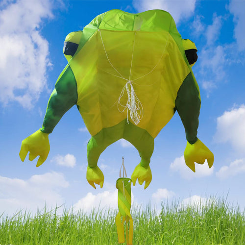 Easy To Fly Large Frog Soft Bodied Kite 3D Animal Kite, Beach Lawn Kite, With Handle And Kite String