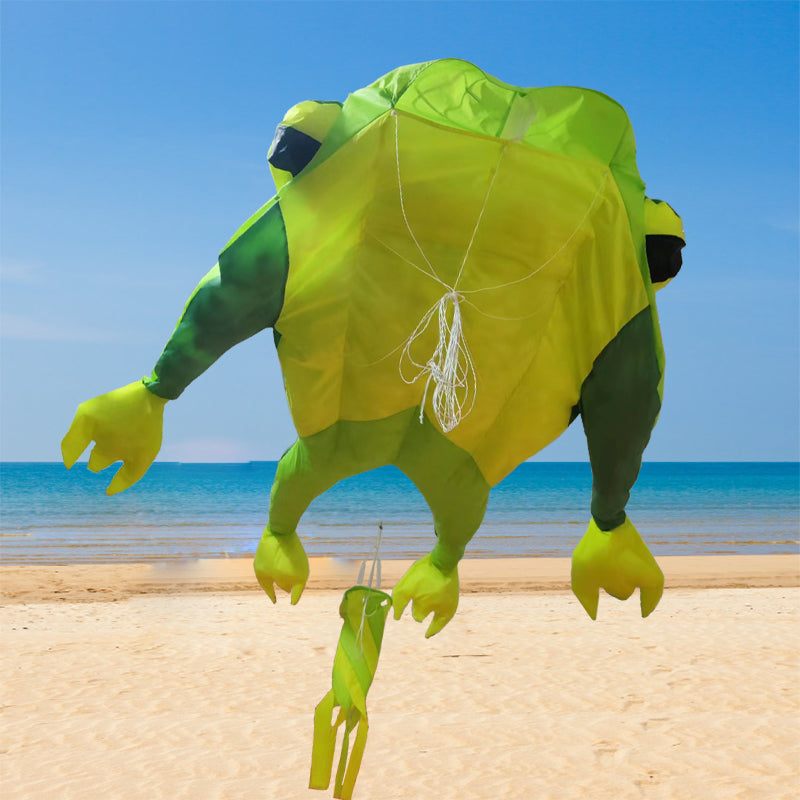 Easy To Fly Large Frog Soft Bodied Kite 3D Animal Kite, Beach Lawn Kite, With Handle And Kite String