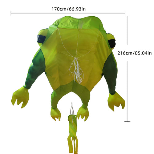 Easy To Fly Large Frog Soft Bodied Kite 3D Animal Kite, Beach Lawn Kite, With Handle And Kite String