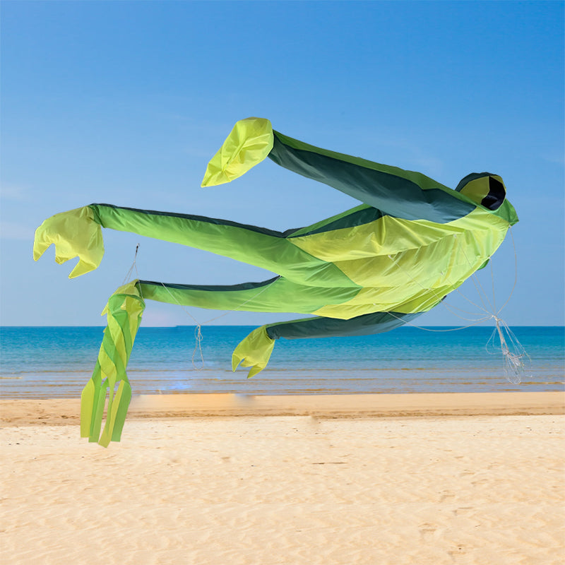 Easy To Fly Large Frog Soft Bodied Kite 3D Animal Kite, Beach Lawn Kite, With Handle And Kite String