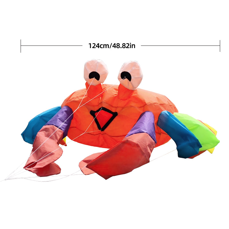 Colorful Crab Wind Emblem Ground Kite, Large Decorations for Seaside Lawn, Toy Kite