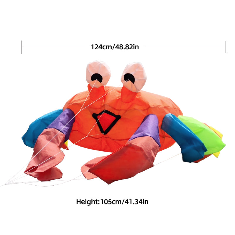 Colorful Crab Wind Emblem Ground Kite, Large Decorations for Seaside Lawn, Toy Kite
