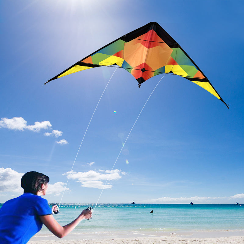 New Double Line Trick Kite Adult Outdoor Sports Kite Seaside Lawn Fun Kite with Kite Thread and Handle